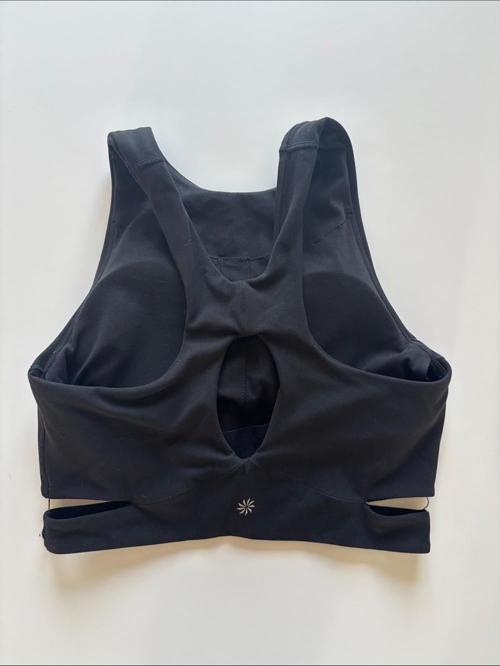 Athleta Black Twist-Back Sports Bra Crop - Picture 2 of 3